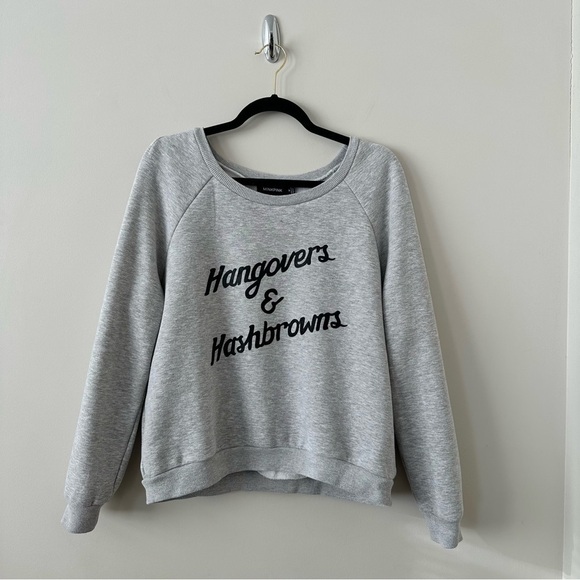 Minkpink-“Hangovers & Hashbrowns” Fleece Lined Pullover (Size: Medium) - Picture 1 of 6